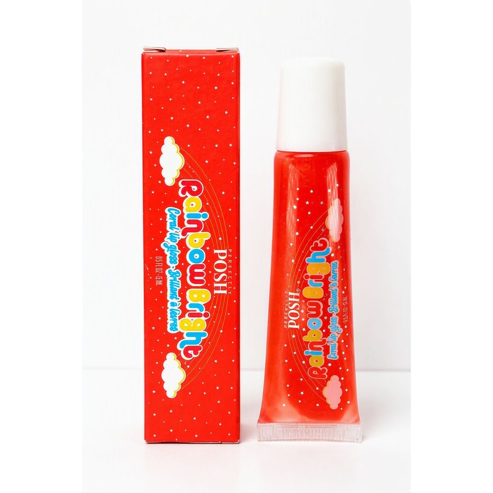 Perfectly Posh Rainbow Bright Coral Lip Gloss Watermelon Shea Butter 0.5oz